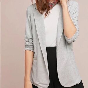 Anthropologie Bordeaux Blue and WhiteStriped Blazer with Relaxed Fit size XS